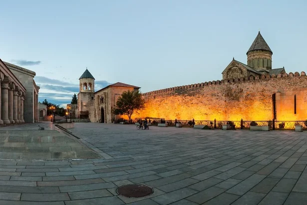 Svetitskhoveli Cathedral in Mtskheta, a key Georgian Orthodox landmark of interest to Vatican visitors.