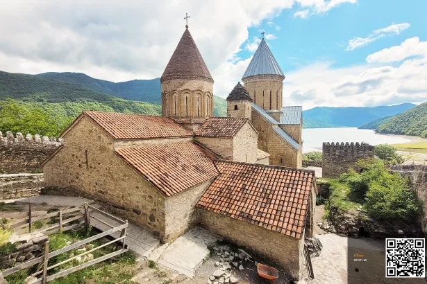 Ananuri fortress complex on the Aragvi River, a classic stop on Georgia's Military Highway.
