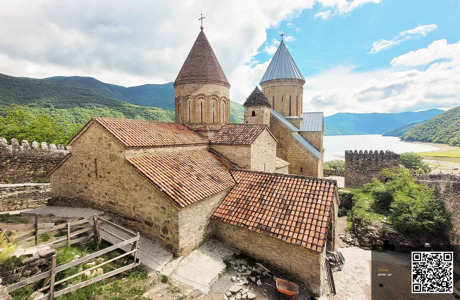 Ananuri Fortress on the Aragvi River, a classic day-trip stop near Tbilisi.