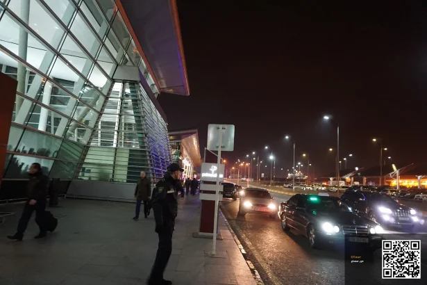 Arrivals hall at Tbilisi International Airport, the main entry point for air travellers.