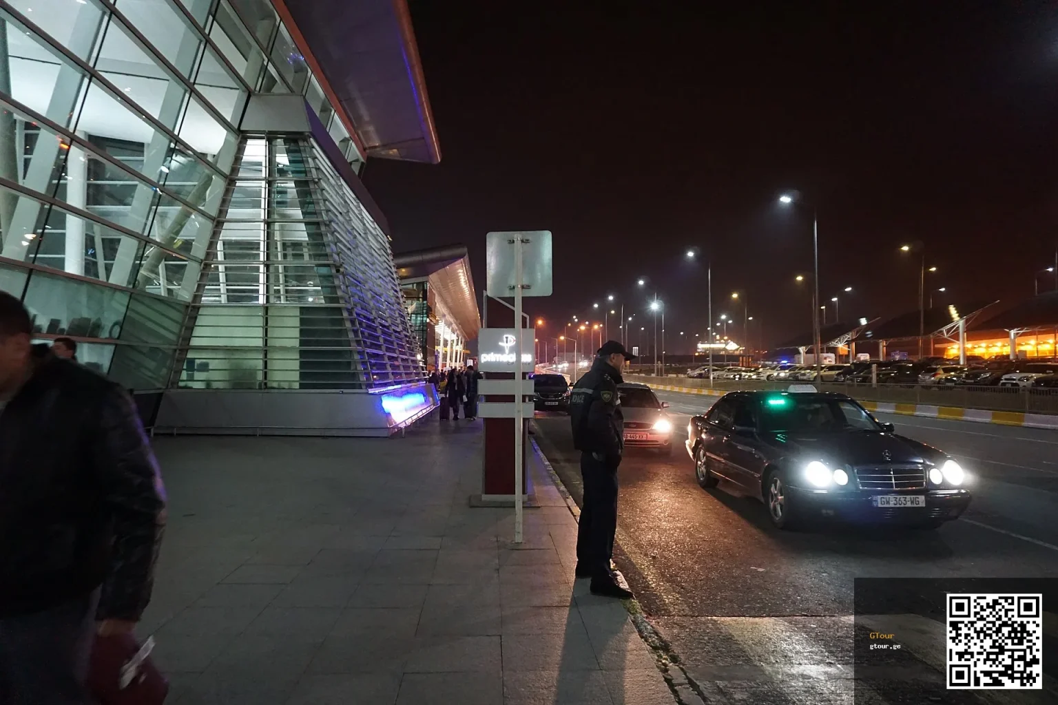 Arrivals area at Tbilisi International Airport, the typical entry point for Hungarian travellers.