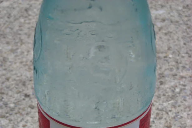 A classic glass bottle of Borjomi mineral water, Georgia's famous naturally carbonated spring water.