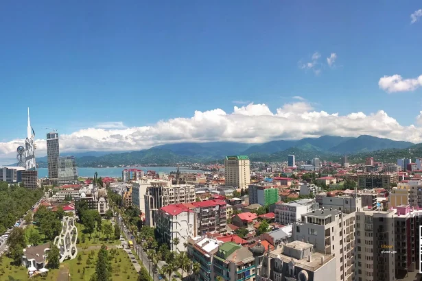 Panoramic view of Batumi, Adjara, the city served by FLYONE Armenia's Yerevan flights.