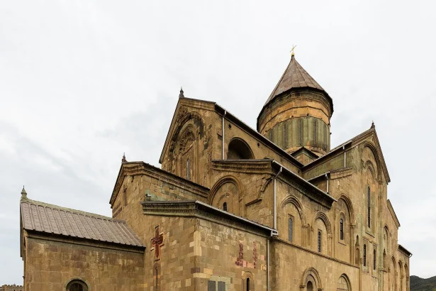 Svetitskhoveli Cathedral in Mtskheta, a major pilgrimage site linked to St George and Giorgoba.