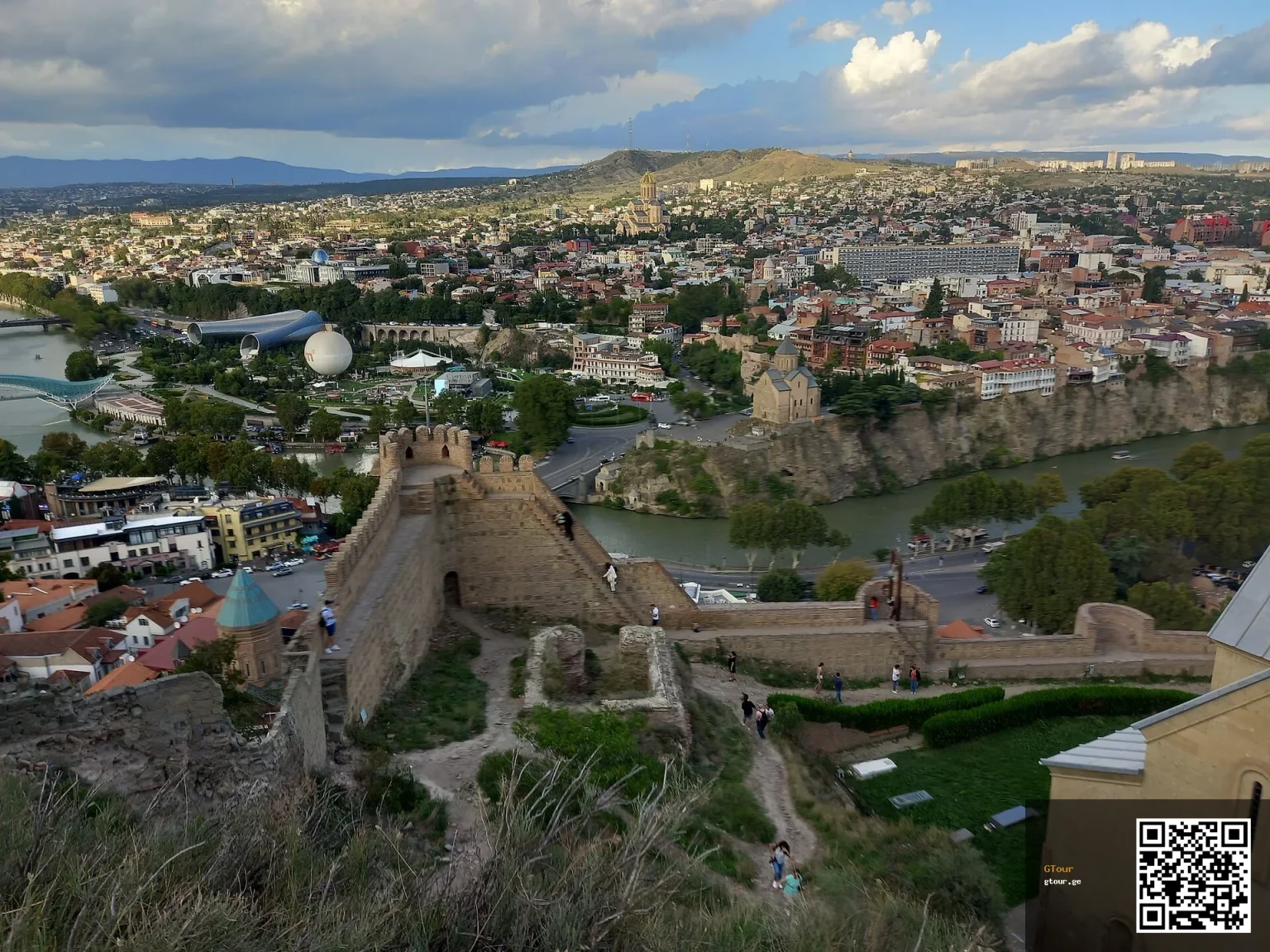 Narikala fortress overlooks Tbilisi, the capital Estonian travellers will likely arrive in first.