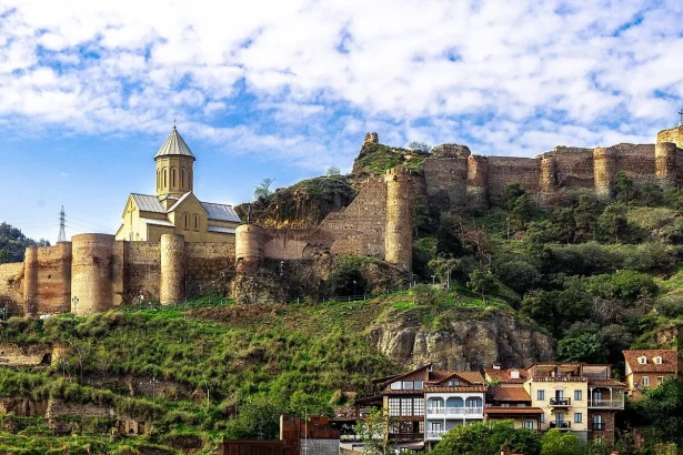 Narikala Fortress overlooks Tbilisi's old town, the country's historic and cultural heart.