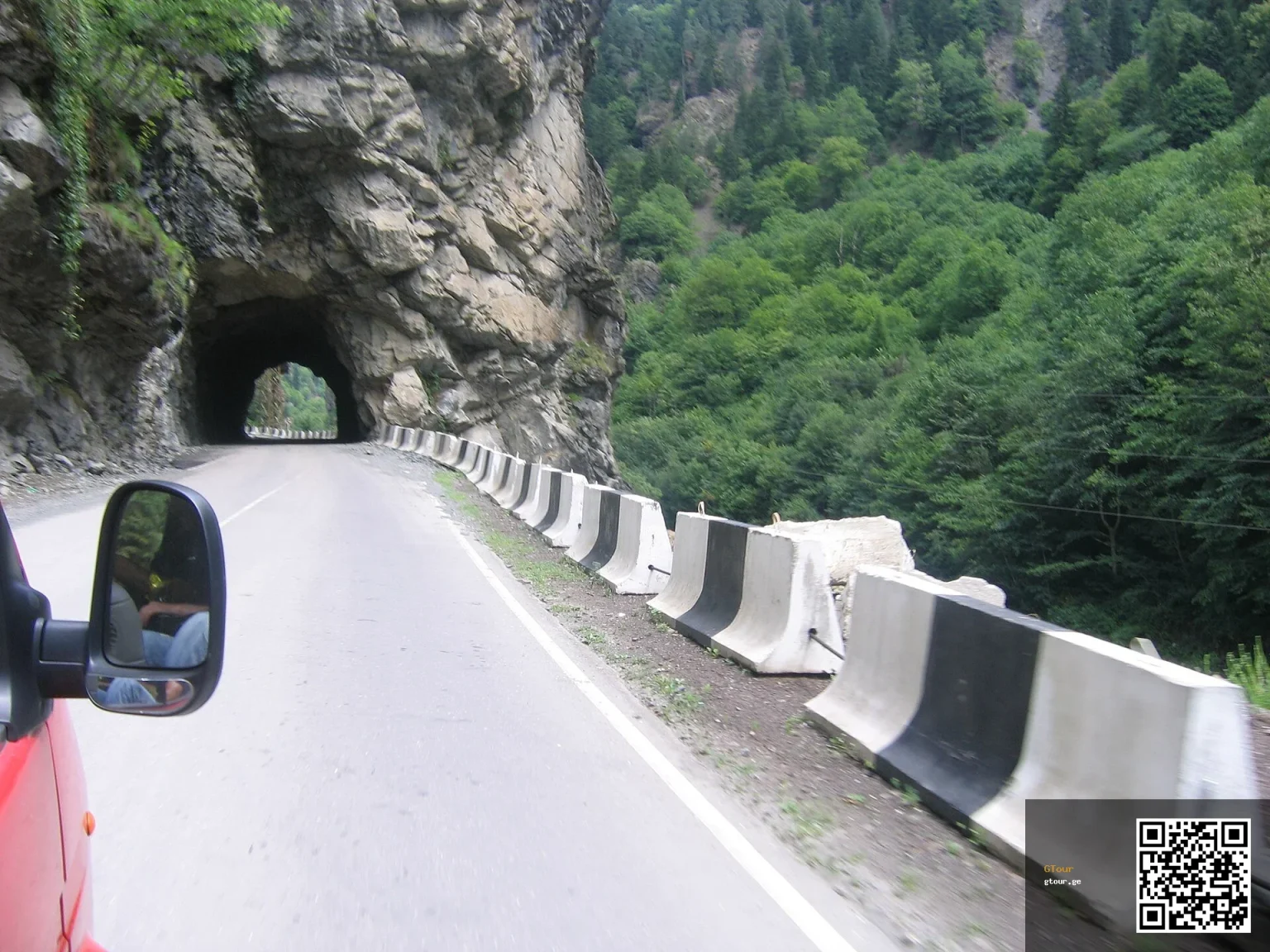 A typical mountain road in Svaneti illustrates the rough terrain drivers face en route to Mestia.