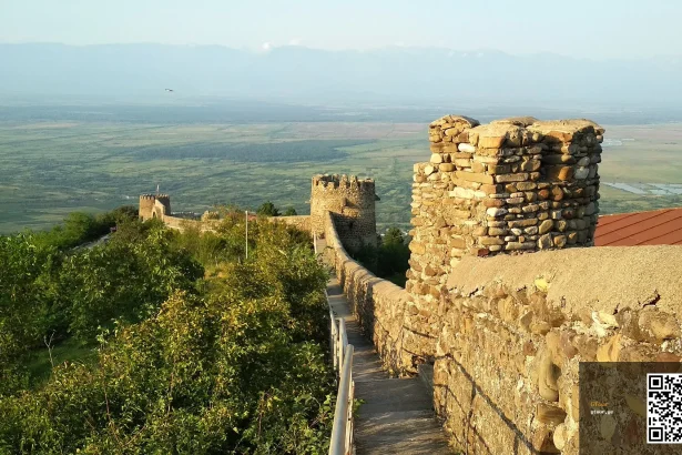 The hilltop town wall of Sighnaghi, a popular day-trip destination from Tbilisi.