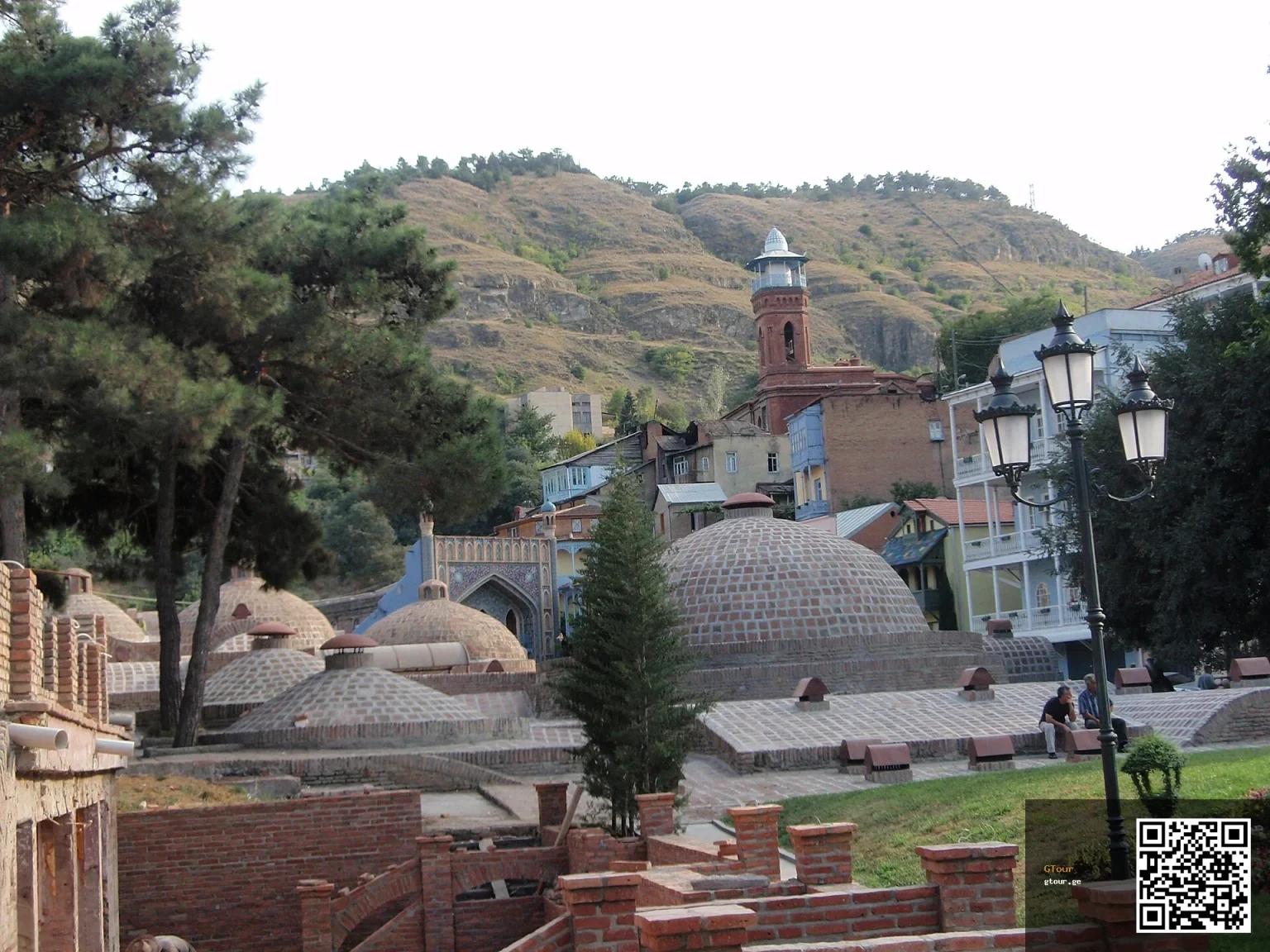 Domed sulphur bathhouses in Tbilisi's historic Abanotubani district, a top sight for visiting Canadians.