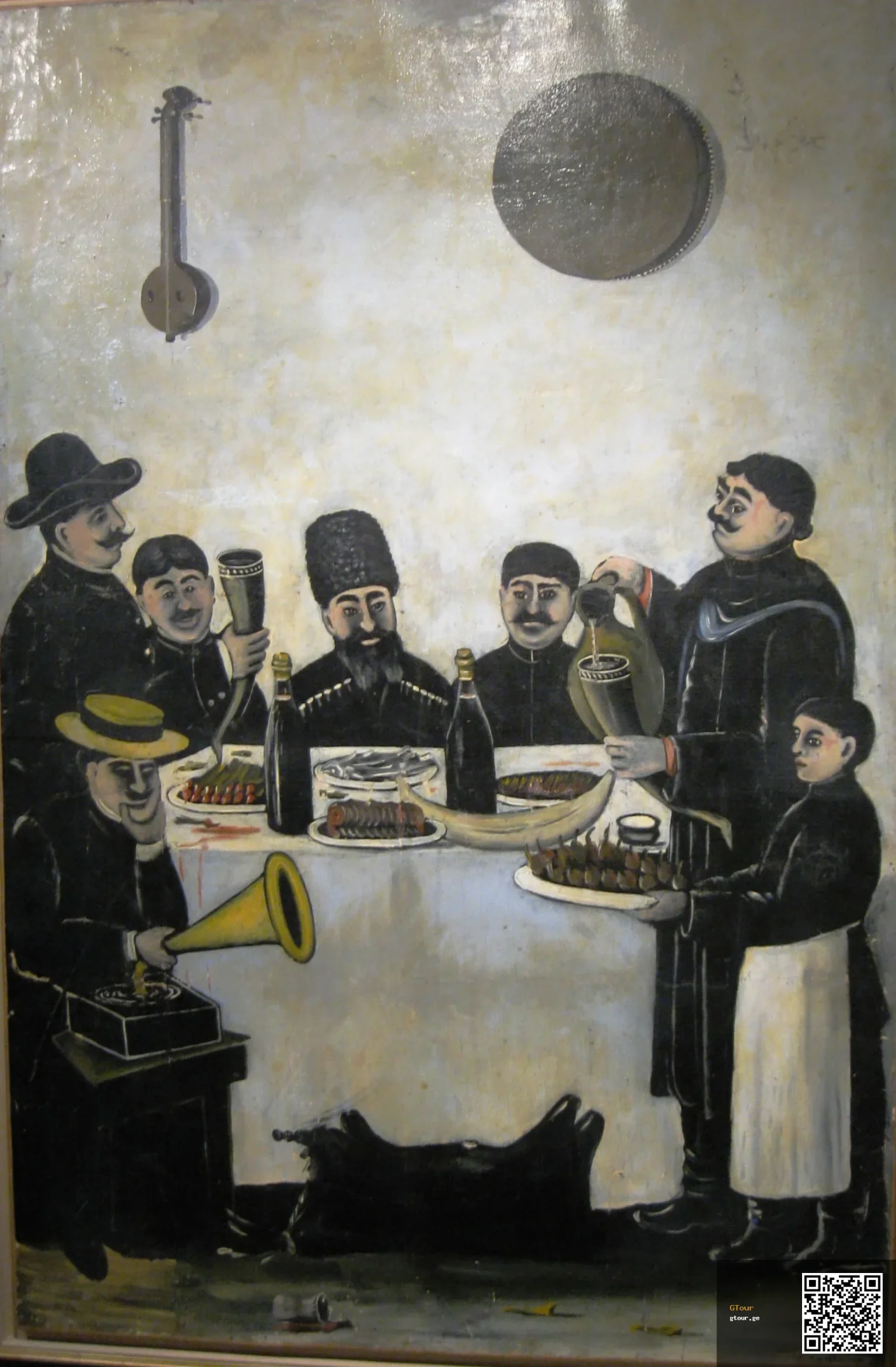 A traditional Georgian supra feast painted by Niko Pirosmani, showing the country's famous hospitality culture.