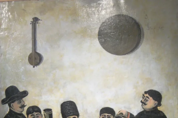 A traditional Georgian supra feast painted by Niko Pirosmani, showing the country's famous hospitality culture.