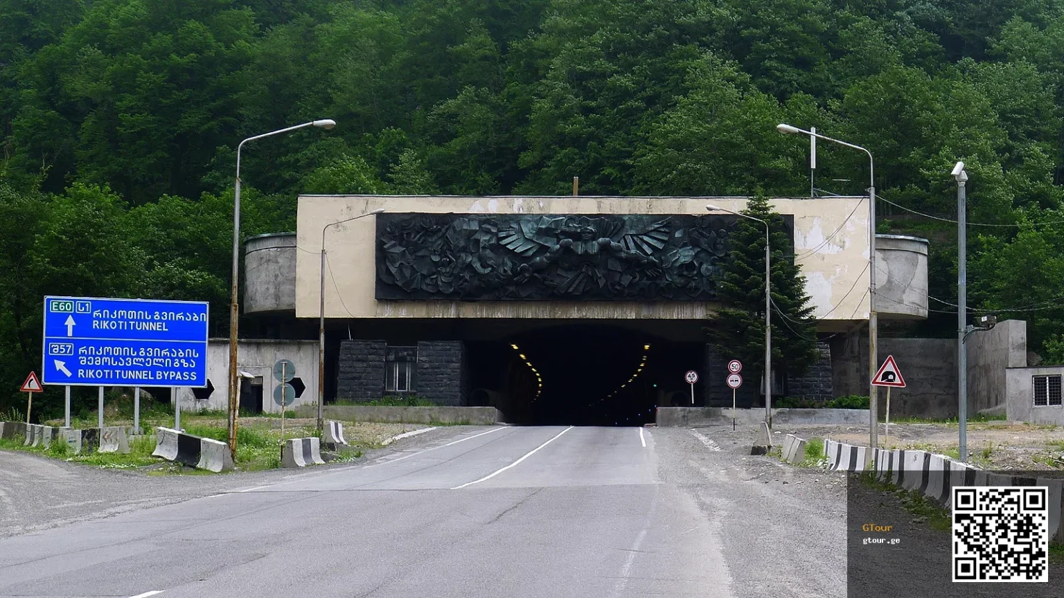 The Rikoti Tunnel, the key mountain pass on the Tbilisi–Batumi car and bus route.